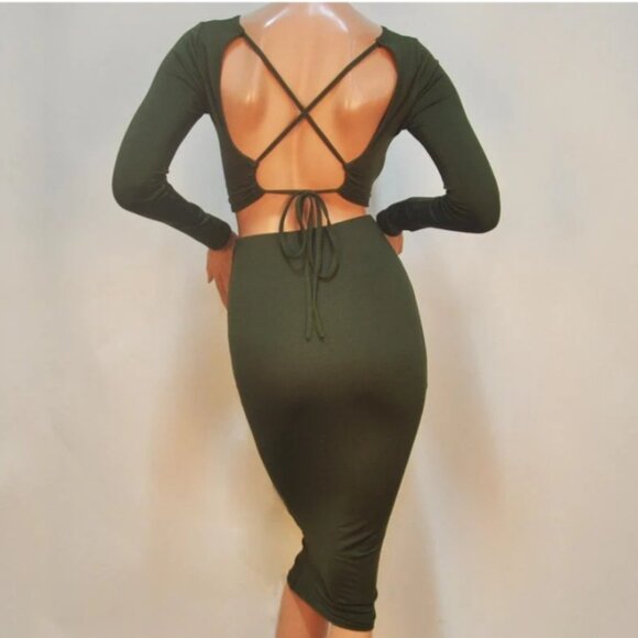 Pink Gems 2-Piece Skirt Set | Lace-Up Top & Pencil Skirt | Black | NWT - Picture 9 of 11